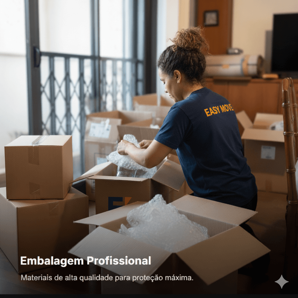 Caminhão de mudança em uma estrada.