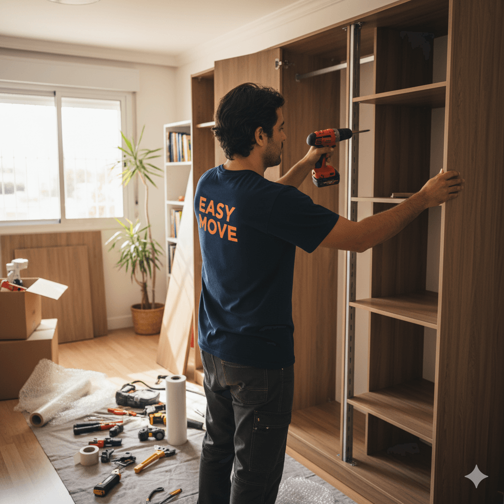 Caminhão de mudança com caixas.